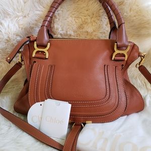 Chloe Medium Marcie Satchel in Tan
